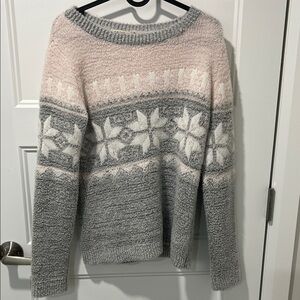 Cozy Pink and Gray Women's Sweater